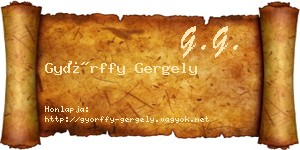 Győrffy Gergely névjegykártya